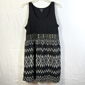 Apt.9 Black and White Sleeveless Dress Size XL Like New Stretch Waistband